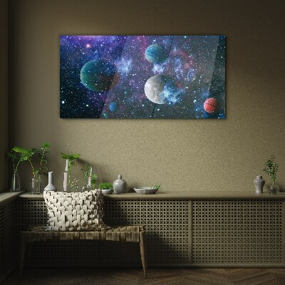 Tablou sticla Peisaj planetar cosmic