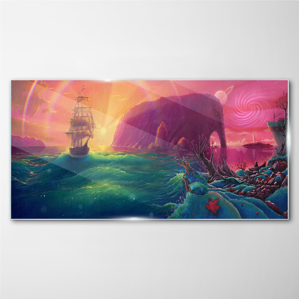 Tablou sticla O călătorie magică printr-un ocean plin de culoare