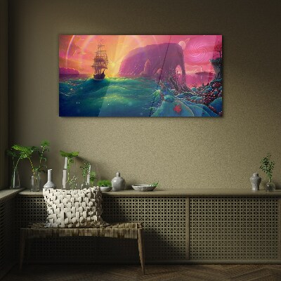 Tablou sticla O călătorie magică printr-un ocean plin de culoare