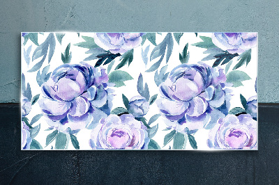 Tablou sticla Peisaj floral în nuanțe de violet
