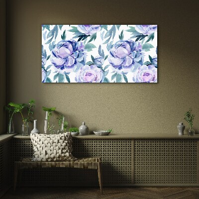 Tablou sticla Peisaj floral în nuanțe de violet