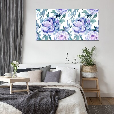 Tablou sticla Peisaj floral în nuanțe de violet