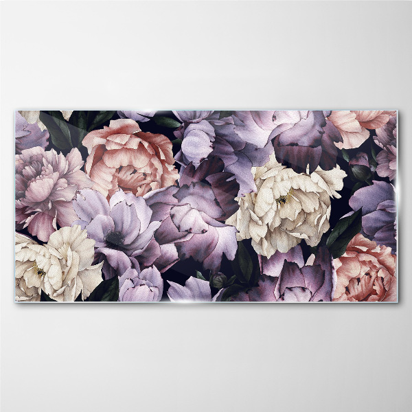Tablou sticla Aranjament floral in nuante pastelate