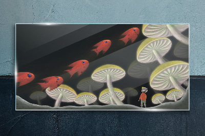 Tablou sticla Pește suprarealist fantezist
