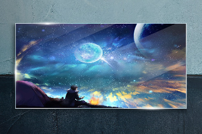 Tablou sticla Noapte cosmică sub stele