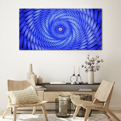 Tablou sticla Vârtej geometric albastru