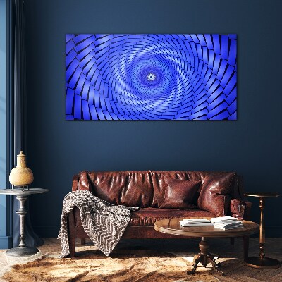 Tablou sticla Vârtej geometric albastru