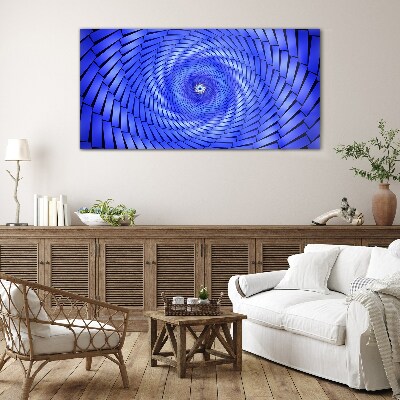 Tablou sticla Vârtej geometric albastru