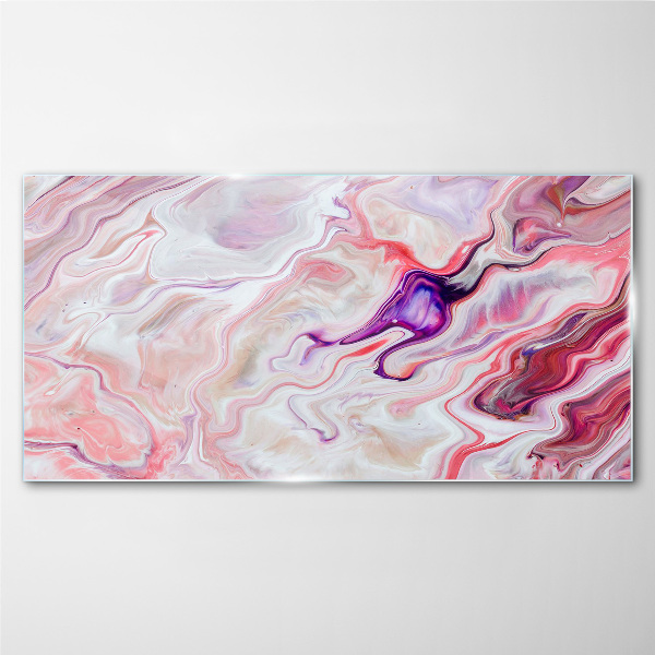 Tablou sticla Valuri roz de abstractie