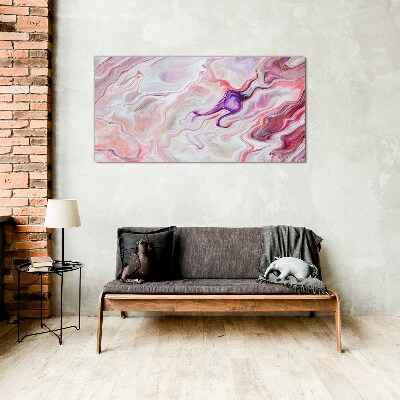 Tablou sticla Valuri roz de abstractie