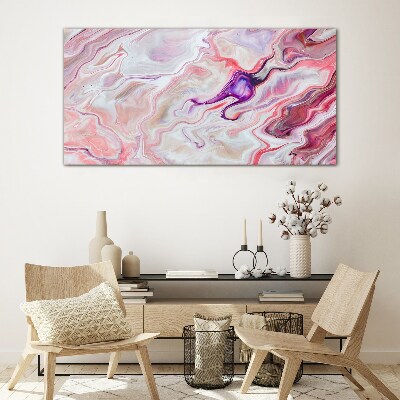 Tablou sticla Valuri roz de abstractie