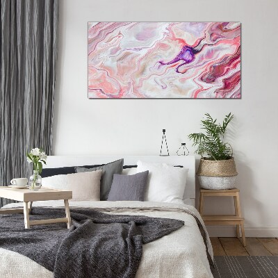 Tablou sticla Valuri roz de abstractie