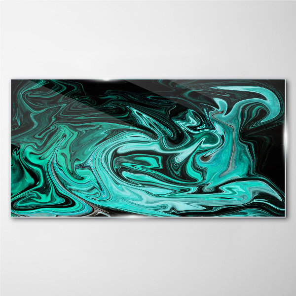 Tablou sticla Turcoaz vârtej de abstractizare