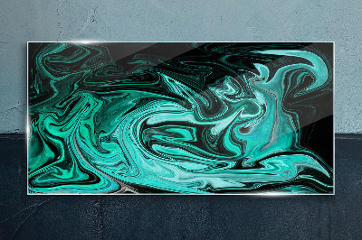 Tablou sticla Turcoaz vârtej de abstractizare