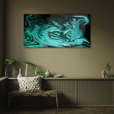 Tablou sticla Turcoaz vârtej de abstractizare
