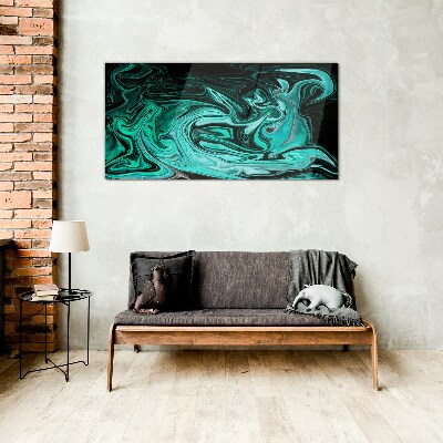 Tablou sticla Turcoaz vârtej de abstractizare