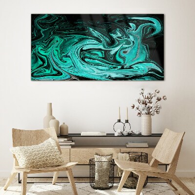 Tablou sticla Turcoaz vârtej de abstractizare