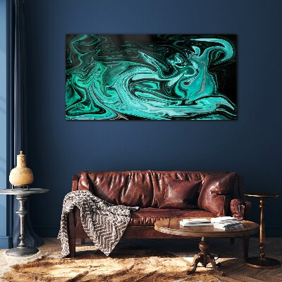 Tablou sticla Turcoaz vârtej de abstractizare