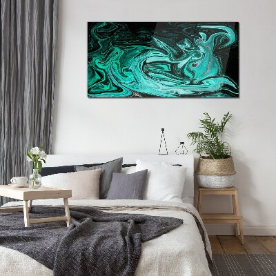 Tablou sticla Turcoaz vârtej de abstractizare