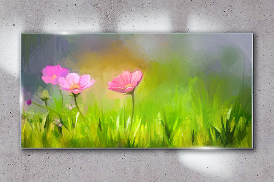 Tablou sticla Un vis floral in culori pastelate