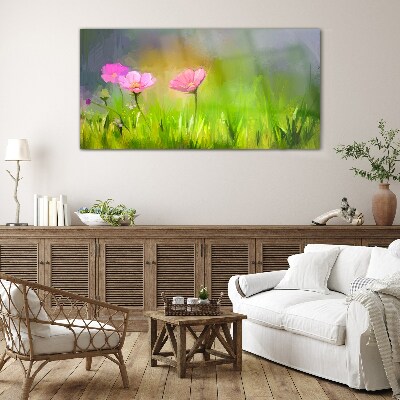 Tablou sticla Un vis floral in culori pastelate
