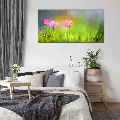 Tablou sticla Un vis floral in culori pastelate