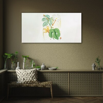 Tablou pe sticla Motiv floral in culori pastelate