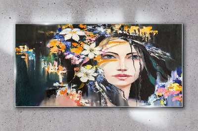 Tablou sticla Portret floral eleganta