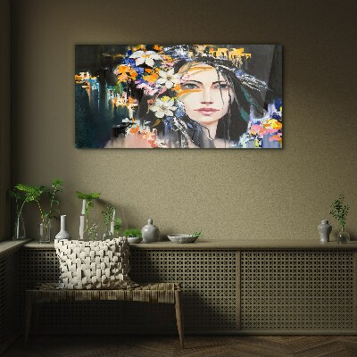 Tablou sticla Portret floral eleganta