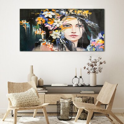 Tablou sticla Portret floral eleganta
