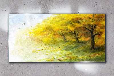 Tablou sticla Toamnă de aur în parc