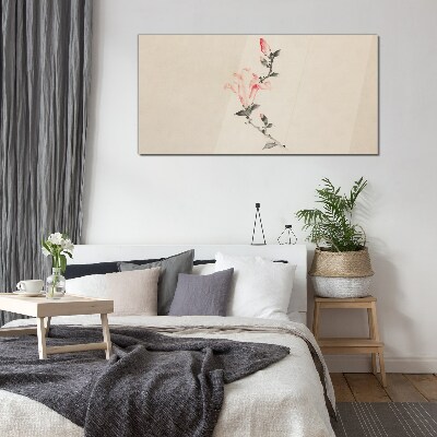 Tablou sticla Minimalism floral în nuanțe delicate