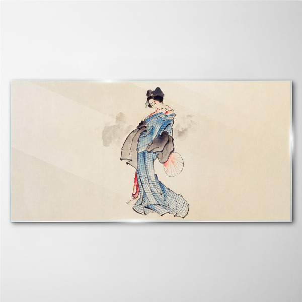 Tablou sticla Geisha în kimono tradițional