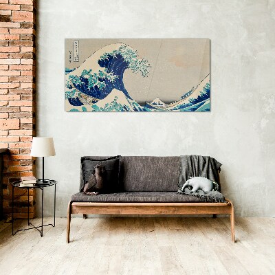 Tablou sticla Marele Val de lângă Kanagawa
