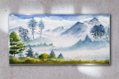 Tablou sticla Peisaj al muntelui copacului