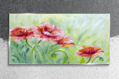 Tablou din sticla Peisaj floral in nuante pastelate