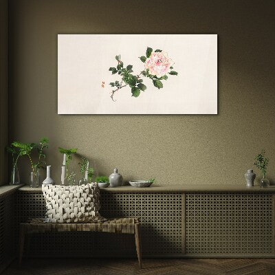 Tablou sticla Floare de bujor pe un fundal deschis