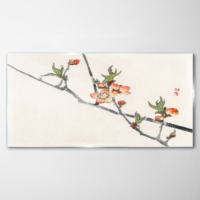 Tablou sticla Ramuri florale într-un stil delicat
