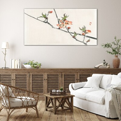 Tablou sticla Ramuri florale într-un stil delicat