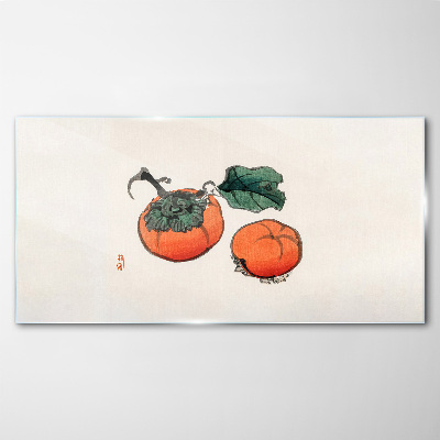 Tablou sticla Persimmons pe un fundal deschis