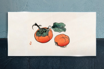 Tablou sticla Persimmons pe un fundal deschis