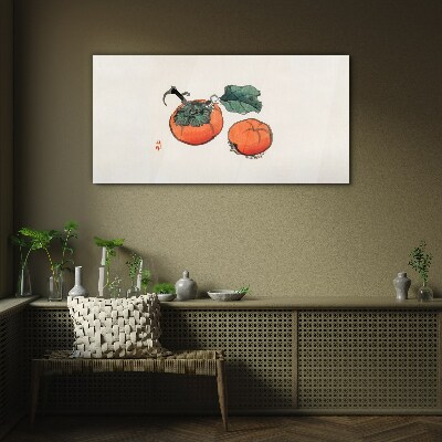 Tablou sticla Persimmons pe un fundal deschis
