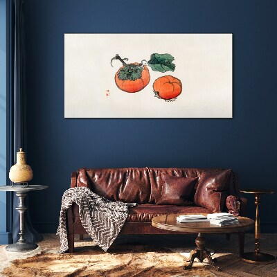 Tablou sticla Persimmons pe un fundal deschis