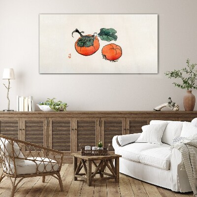 Tablou sticla Persimmons pe un fundal deschis
