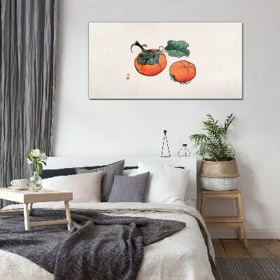 Tablou sticla Persimmons pe un fundal deschis