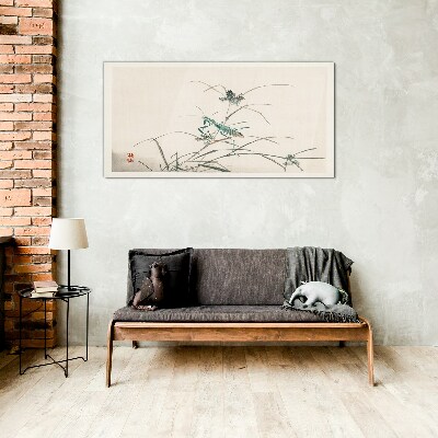 Tablou sticla Fluture pe iarbă