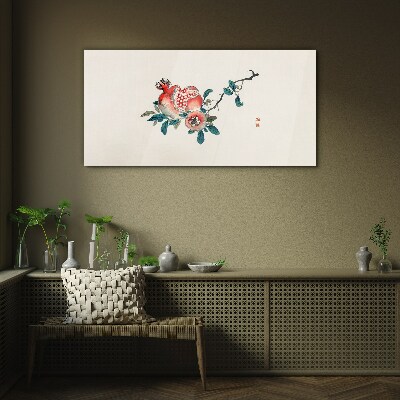 Tablou sticla Aranjament floral cu rodie