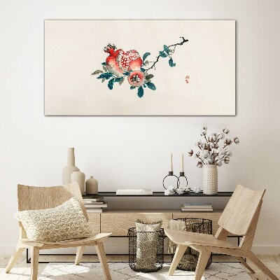 Tablou sticla Aranjament floral cu rodie