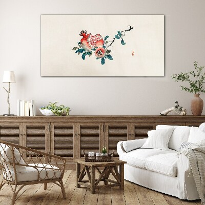 Tablou sticla Aranjament floral cu rodie