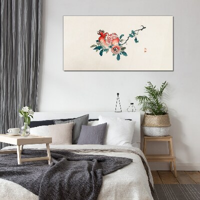 Tablou sticla Aranjament floral cu rodie